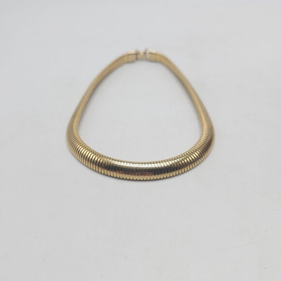 Vintage Egyptian Revival Gold-Tone Snake Chain Necklace 17 in - Picture 2 of 7